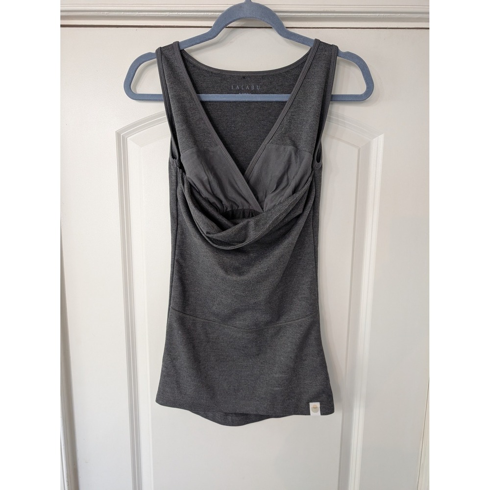 Lalabu Soothe Shirt Babywearing Tank Top‎ Charcoal Grey Nursing Bra Womens XS
